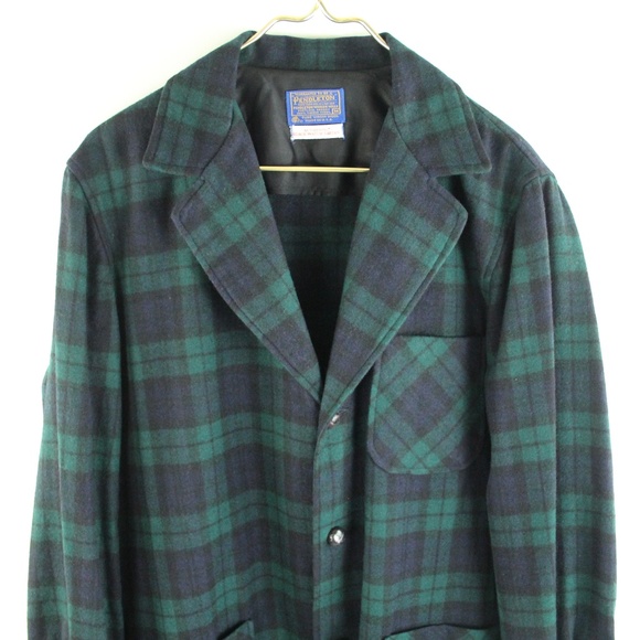 Pendleton Vintage Woolen Mills Virgin Wool Authentic Black Watch Tartan Blazer M - Picture 2 of 6